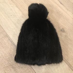 Real mink Pom Pom hat